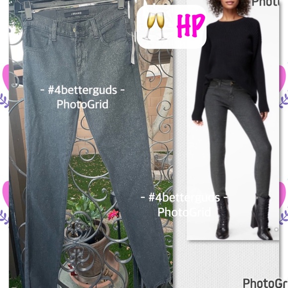 J Brand Denim - New J Brand 620 Super Skinny Mid-Rise Shimmery Glitters Faded Future Jeans 24